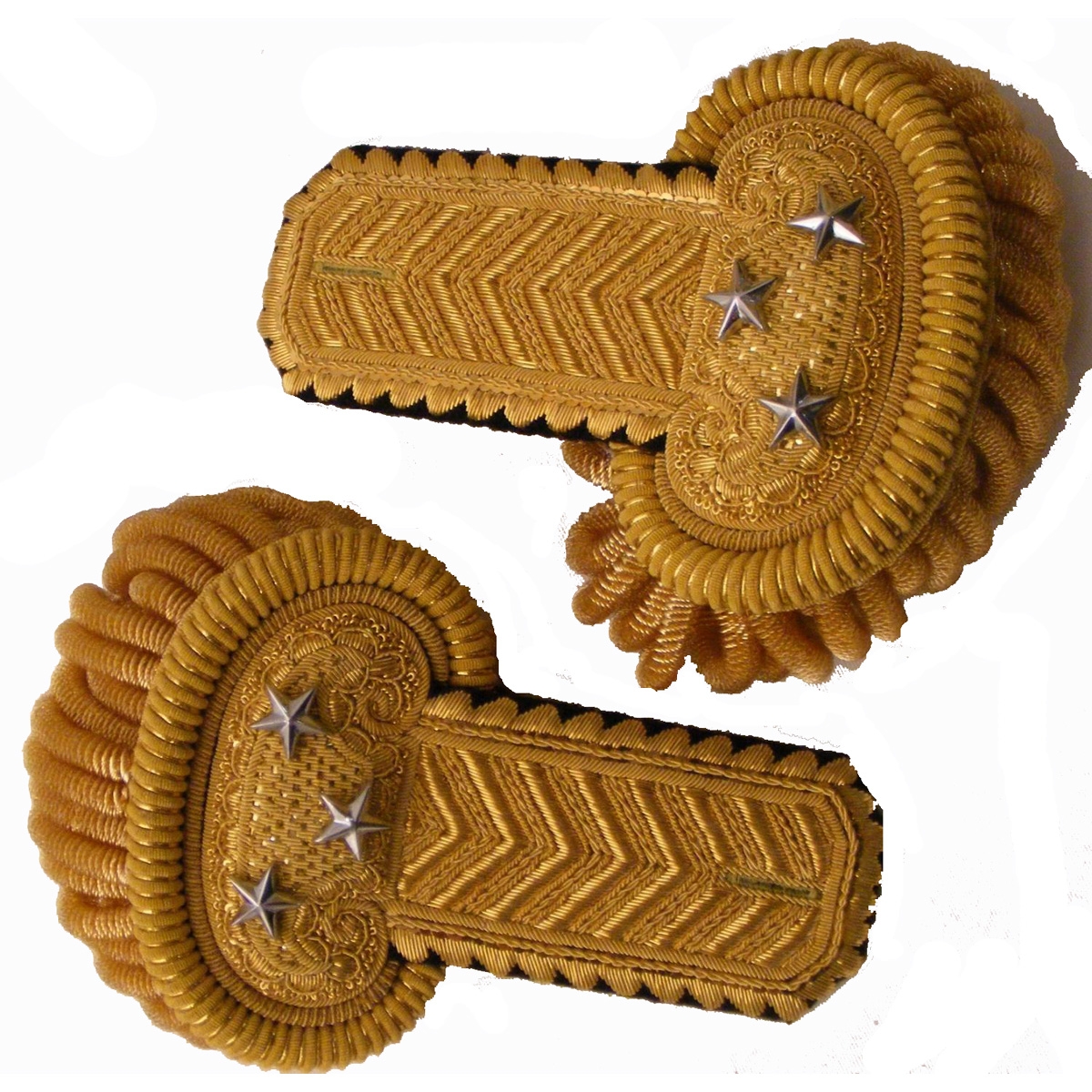 Epaulettes of general or marshall, 1844 regulation type - The pair Embroidery Gold fringe Epaulette 
